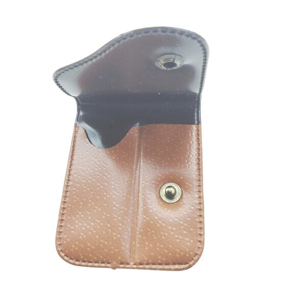 Vintage Argus Brown Leather Pouch Brass Snap Closure Divided Camera Part Bag - Picture 2 of 5